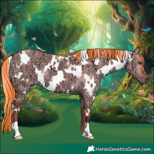 Horse Color:Watercolor White Spotted Liver Red Dun Ice 