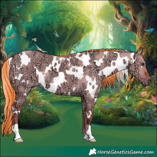 Horse Color:Watercolor White Spotted Liver Red Dun Ice 