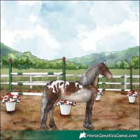Horse Color:White Spotted Silver Brown Tobiano Skewed LP Spotted