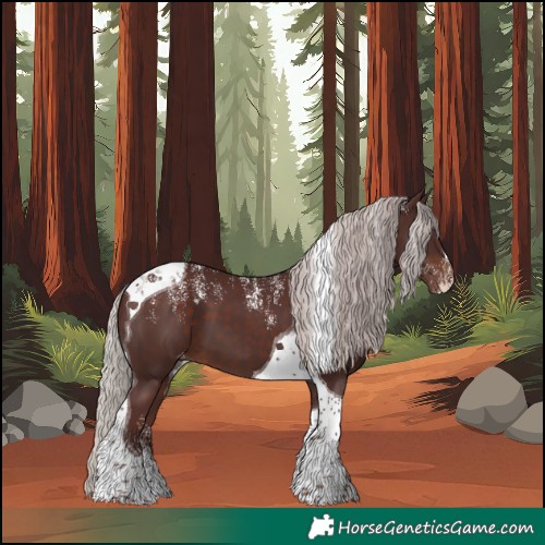 Horse Color:Powder White Chocolate Silver Brown Tobiano Skewed LP Spotted