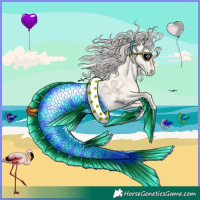 Horse Color:Silver Sable Champagne Snowdrop Pearl Dun Tobiano
