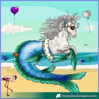 Horse Color:Silver Sable Champagne Snowdrop Pearl Dun Tobiano