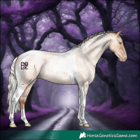 Horse Color:Silver Classic Champagne Roan Pearl Tobiano 