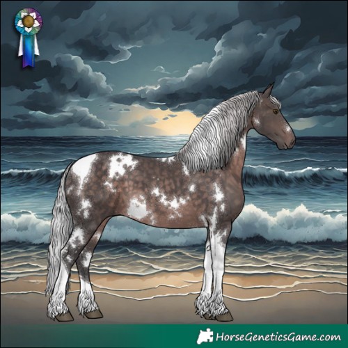 Horse Color:Platinum White Spotted Silver Brown Tobiano 