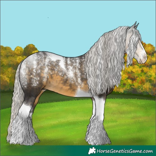 Horse Color:Powder White Silver Buckskin Tobiano