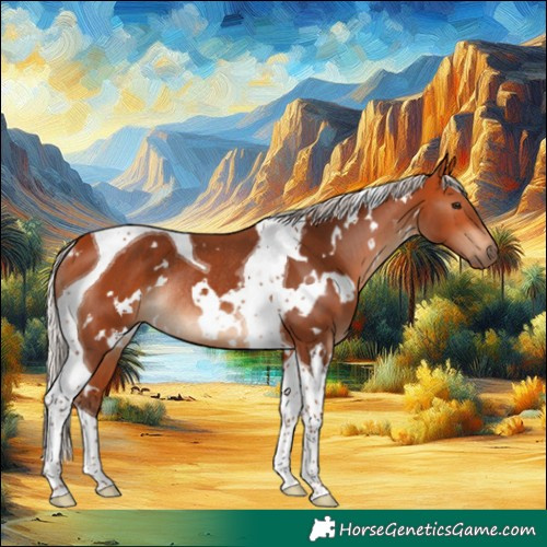 Horse Color:White Spotted Silver Bay Tobiano Rabicano