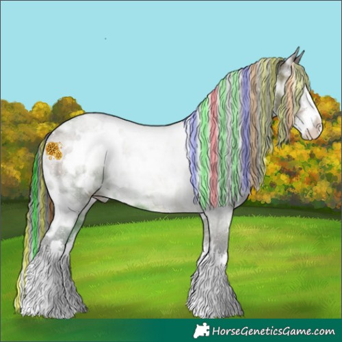 Horse Color:Painted White Spotted Brown Ice Dun 