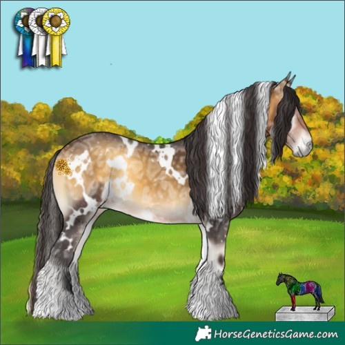 Horse Color:White Spotted Buckskin Ice Onyx