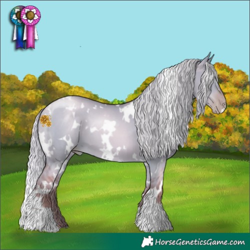 Horse Color:White Spotted Silver Bay Pearl Dun 
