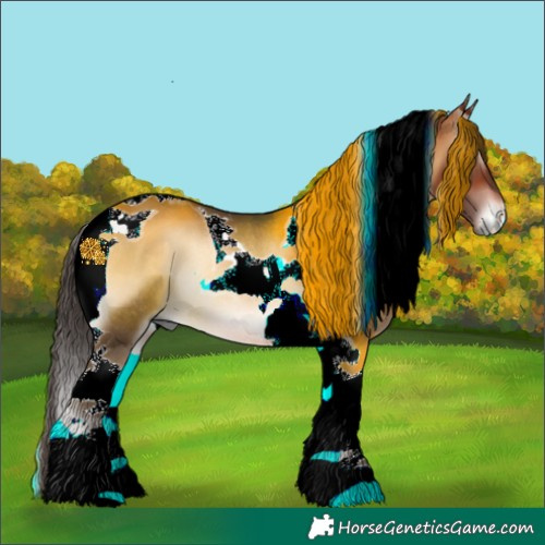 Horse Color:Bay Onyx Tobiano Rabicano 