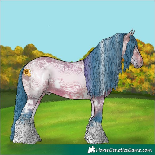 Horse Color:Watercolor White Spotted Bay Ice Dun