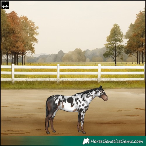 Horse Color:Liver Chestnut Skewed LP Spotted Rabicano