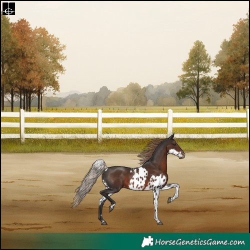 Horse Color:Liver Chestnut Tobiano Skewed LP Spotted Rabicano