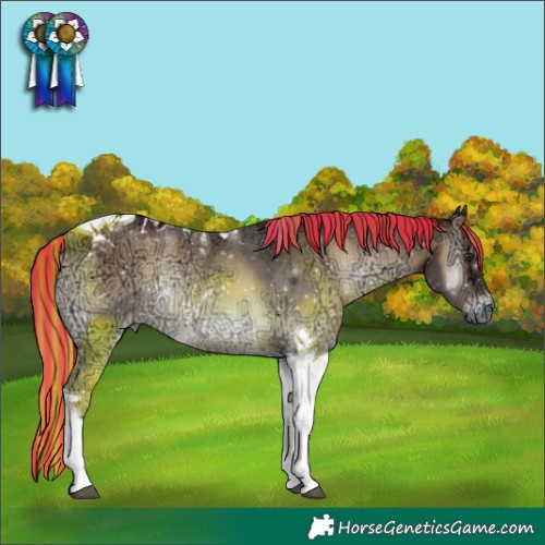 Horse Color:Painted Liver Red Onyx Ice Tobiano Rabicano