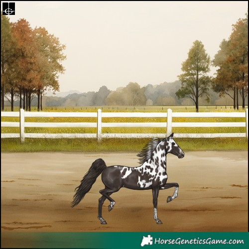 Horse Color:Liver Chestnut Tobiano Frame Skewed LP Spotted Rabicano