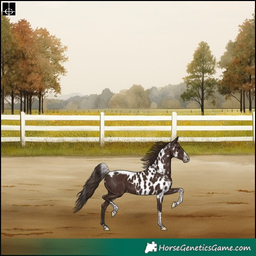 Horse Color:Liver Chestnut Tobiano Frame Skewed Appaloosa Rabicano 