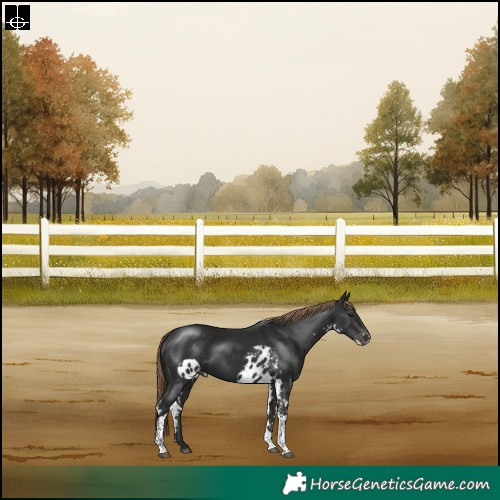 Horse Color:Liver Chestnut Tobiano Skewed LP Spotted Rabicano