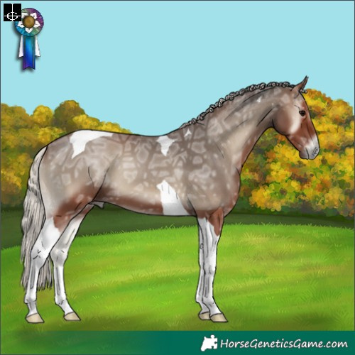 Horse Color:Silver Blue Onyx Ice Tobiano