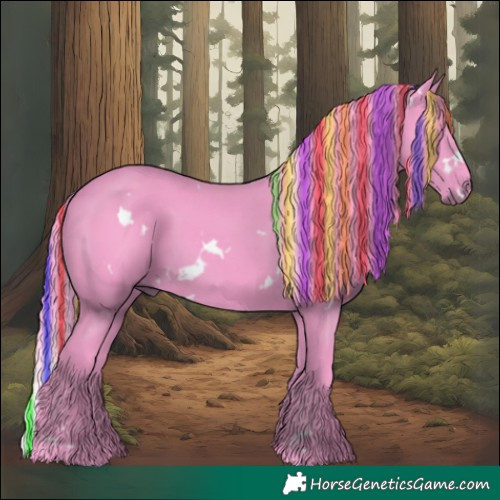 Horse Color:Painted Watercolor White Spotted Black