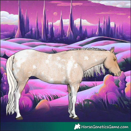Horse Color:Silver Blue Roan Pearl Tobiano Frame 