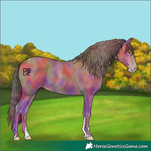 Horse Color:Nacre Classic Cream Champagne Tobiano Rabicano 