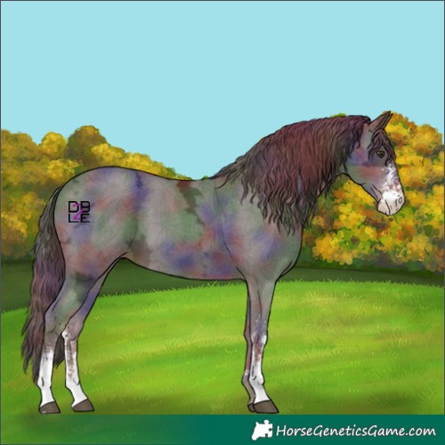 Horse Color:Nacre Liver Chestnut Ice Sabino 