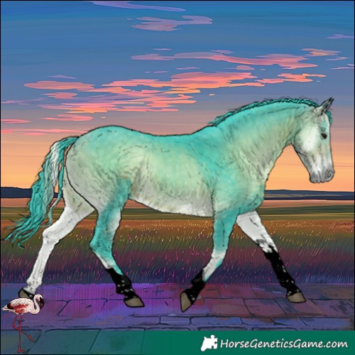Horse Color:Void Watercolor Buckskin Onyx Tobiano 