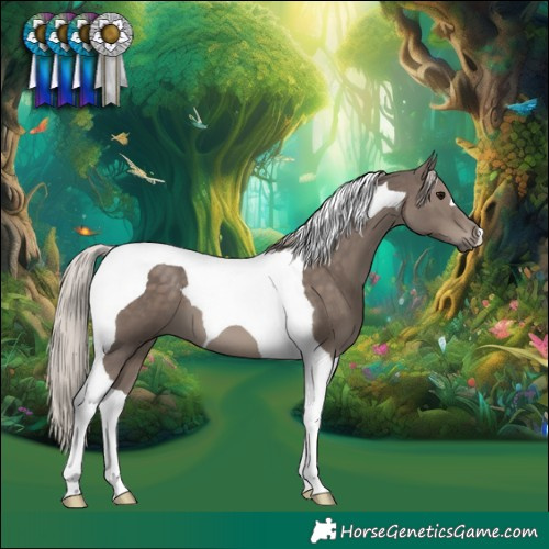 Horse Color:Silver Black Tobiano