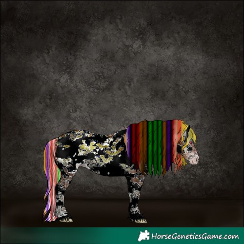 Horse Color:Gray Painted White Spotted Gold Champagne Ice Onyx Splash Skewed LP Spotted Rabicano 