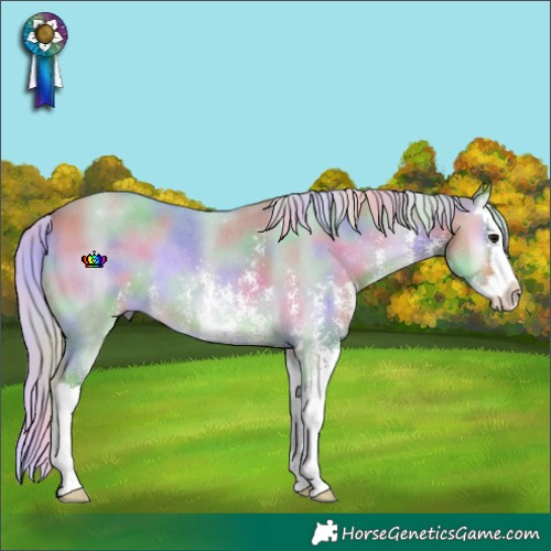 Horse Color:Nacre Watercolor Silver Buckskin Onyx Sabino Splash 
