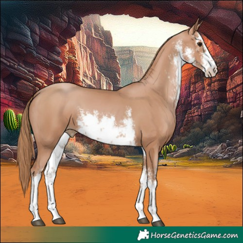 Horse Color:White Spotted Chocolate Black Pearl 