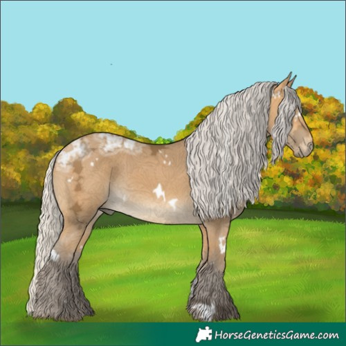 Horse Color:White Spotted Silver Buckskin Ice