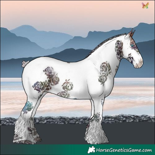 Horse Color:Nacre White Spotted Silver Brown Ice Splash 