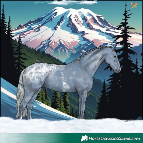 Horse Color:Watercolor Silver Black Ice Sabino