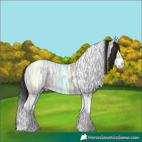 Horse Color:Brown Ice Dun Splash Tobiano Rabicano