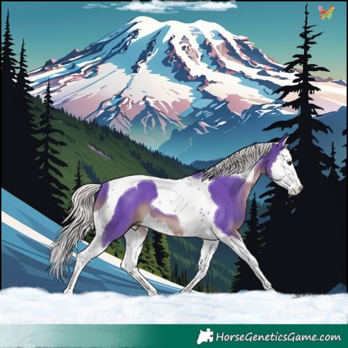 Horse Color:Watercolor Liver Chestnut Mushroom Splash Tobiano 