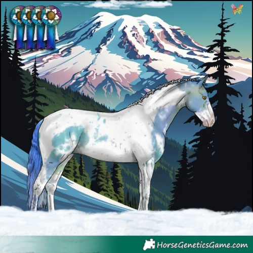 Horse Color:Watercolor White Spotted Sable Champagne Tobiano Frame Rabicano