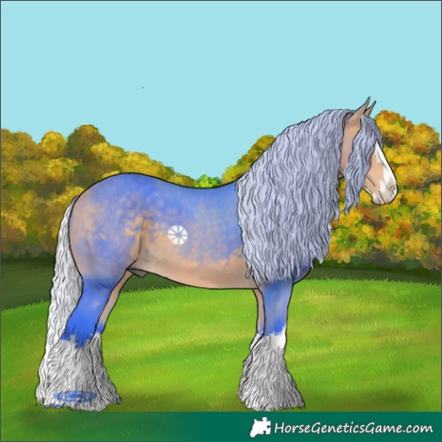 Horse Color:Watercolor White Spotted Silver Buckskin Splash 