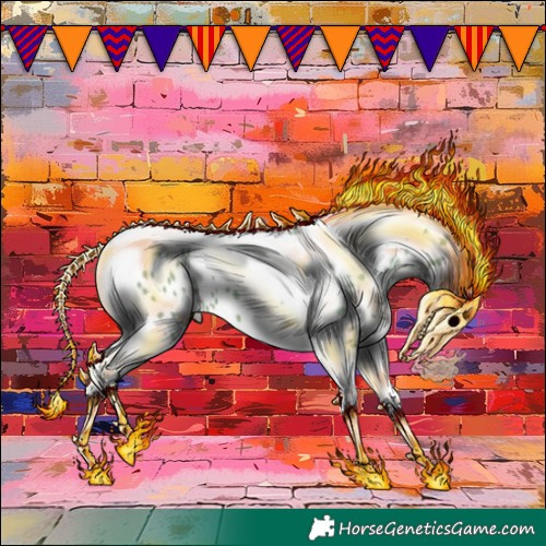 Horse Color:Watercolor Silver Bay Tobiano Leopard 