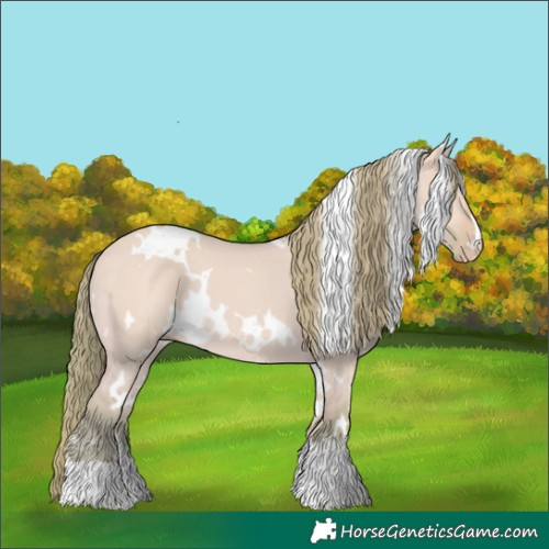 Horse Color:Watercolor White Spotted Perlino Dun