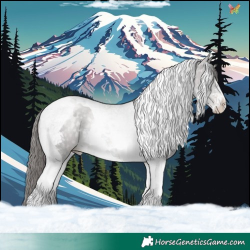 Horse Color:Platinum Brown Snowdrop Pearl Sabino Tobiano 