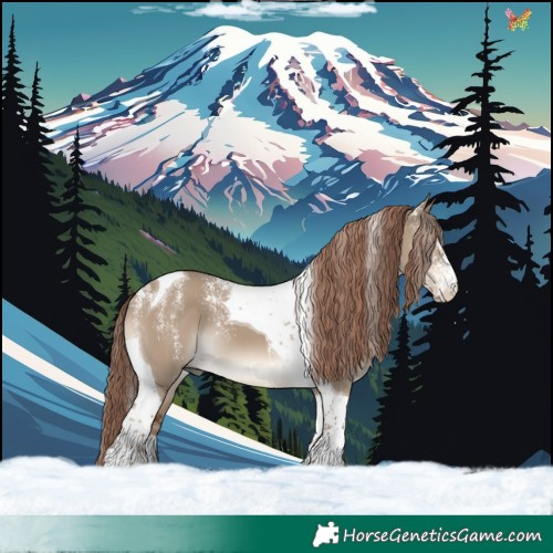 Horse Color:Powder White Liver Red Dun Tobiano