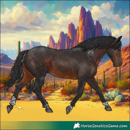 Horse Color:Brown Tobiano