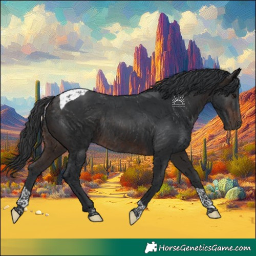 Horse Color:Brown Tobiano Rabicano 