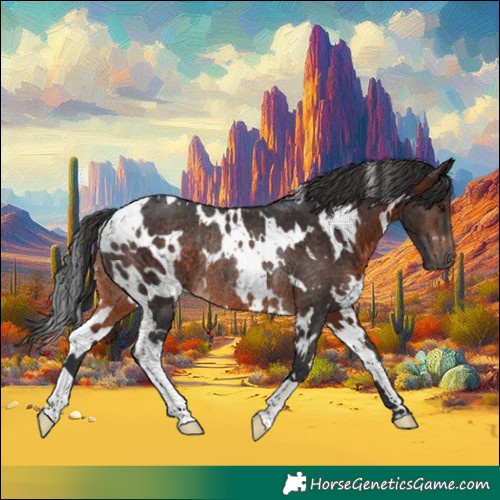 Horse Color:White Spotted Brown Rabicano
