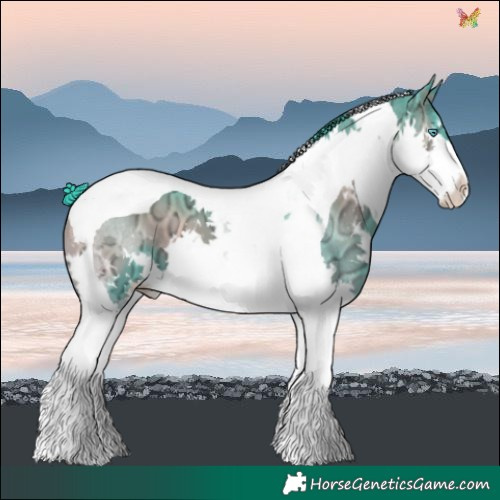 Horse Color:Watercolor Blue Onyx Ice Splash Tobiano Varnish 