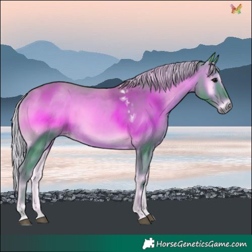 Horse Color:Watercolor Silver Blue Onyx Tobiano 