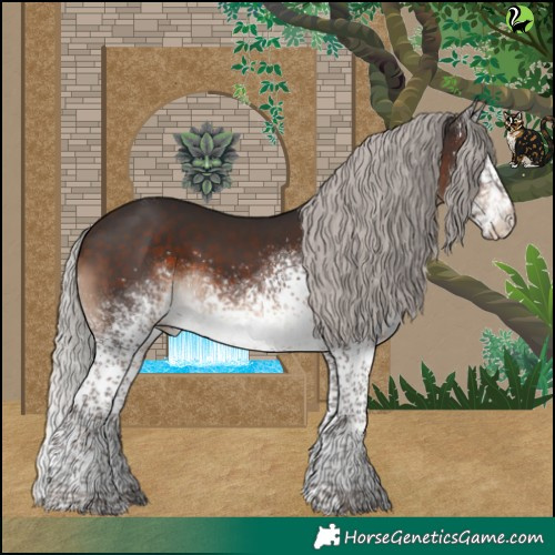 Horse Color:White Spotted Silver Brown Tobiano