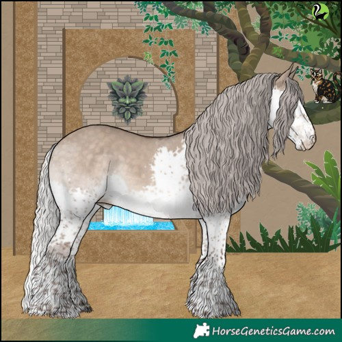 Horse Color:Silver Brown Dun Splash Tobiano 