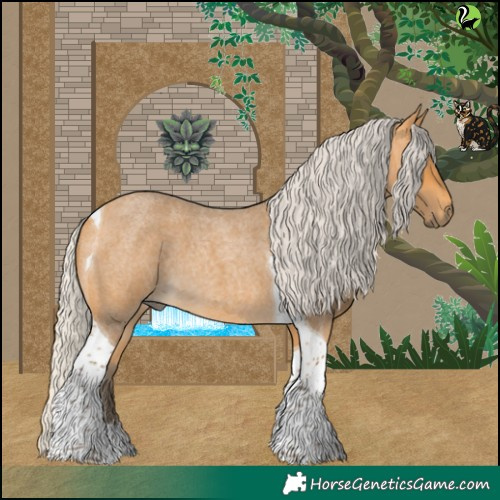 Horse Color:Silver Buckskin Roan Tobiano 